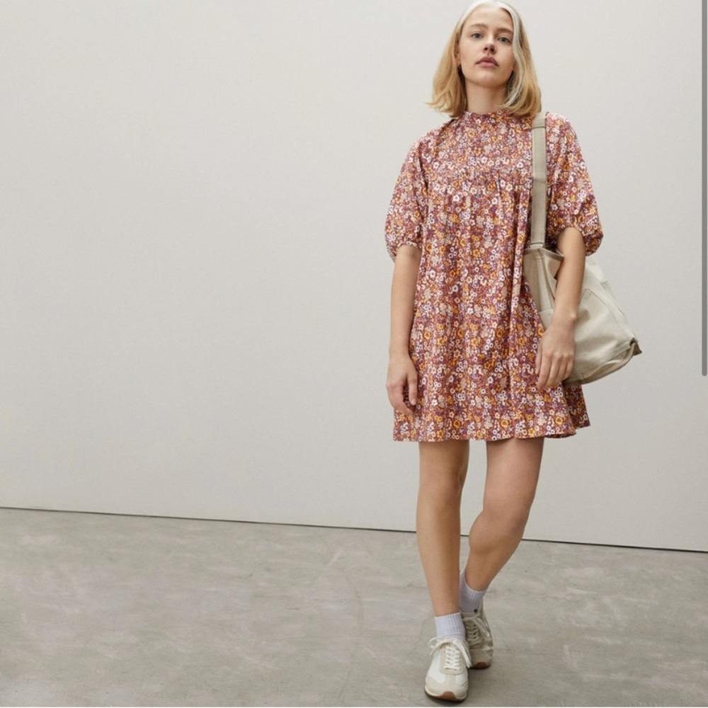 Everlane shirred mini dress, XS